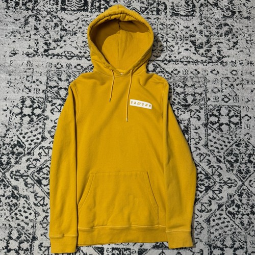 GUCCI Felpa con cappuccio vintage unisex cotone giallo taglia S Samose Y2K anni 90 streetwear vestibilità regolare