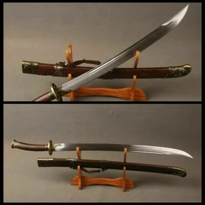 Chinese Qing Dynasty DAO Handmade damascus steel sword Rosewood handle scabbard - Picture 1 of 12