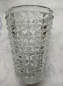 Große DDR Glas Pressglasvase Blumenvase Tischvase Lausitzer Pressglas - Bild 1 von 6