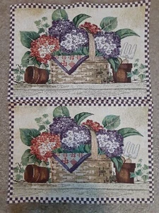 Tischsets Blumenkorb 2er Set wendbar beige - Bild 1 von 4