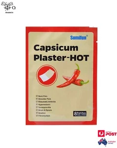 Capsicum Patch's Pain Relief Muscular Back Neck Pain Natural & Effective 8 Pack - Picture 1 of 4