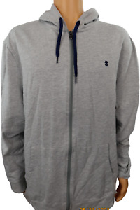 Izod Gray Hoodie Hooded Zip Front Gray Sweatshirt Sz 2XLT Big Tall