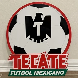 Tecate “Futbol Mexicano” 22x20in Tin Metal Mexico Soccer Beer Cerveza Large Sign - Picture 1 of 7