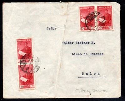 CHILE, SOBRE DE TALCAHUANO A TALCA, AMBULANCIA 67, LICEO DE HOMBRES  (JUN0145) - Image 1 of 2