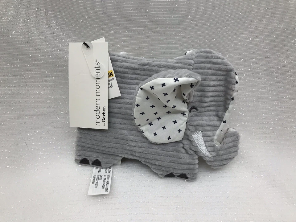 Modern Moments by Gerber Baby Boy's Girl's SOFT CRINKLE ELEPHANT BOOK 7"