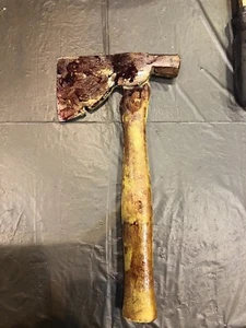 REALISTIC FOAM BLOODY WEAPON TOOL HALLOWEEN HORROR MOVIE HATCHET - Picture 1 of 1