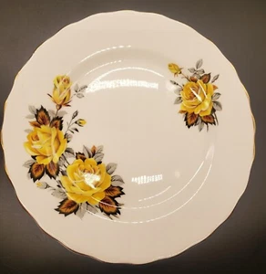 Vintage Rosina England Fine Bone China Yellow Rose Floral Dessert Plate 7 Inches - Picture 1 of 10