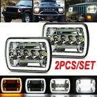 2PCS For 82-93 Chevy S10 Blazer GMC S15 JEEP 7X6 5X7 Projector LED Headlights Chevrolet Chevy Van