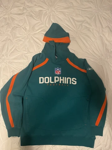 Miami Dolphins Reebok Hoodie Sweatshirt Adult XL used Good Condition! Cover