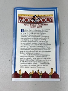1995 Monopoly Deluxe Edition Game Replacement INSTRUCTION MANUAL Rules - Picture 1 of 2