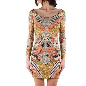 Alexander Mcqueen 2010 Women Floral Geometric Print Mini Dress size 40 - Picture 1 of 5