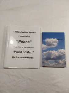12 Handwritten Poems Hardcover Copy of the Poetry Book Peace Brandon Mcmahon - Picture 1 of 23