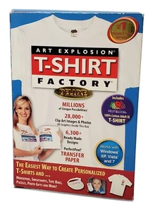Art Explosion T-shirt Factory Deluxe Version 3.0 Vintage PC Software W/ Shirt - Picture 1 of 8