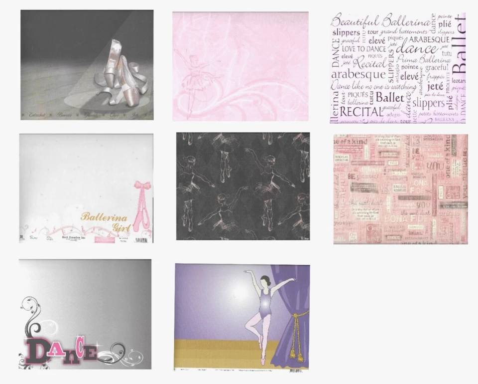 Dance 12 x 12 Cardstock PICK Dancer Ballet Dance Pointe Stage Ballerinas Words - Image 1 of 1