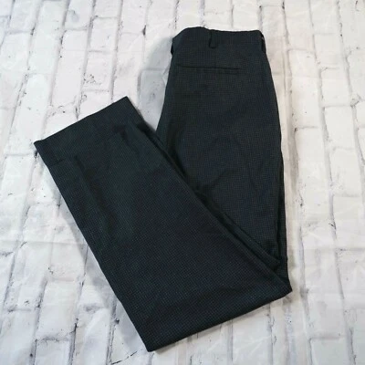 男式 Jack Nicklaus 海军蓝格子平底涤纶高尔夫裤 34 x 30 — 第 1/4 张图片