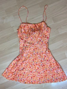 Free People Jamie Spaghetti Mini Dress Floral Small Size Pleated Side Zip - Picture 1 of 14