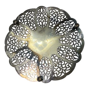 Vintage Untersetzer rund Cutout Design Wm Rogers versilbert - Bild 1 von 6