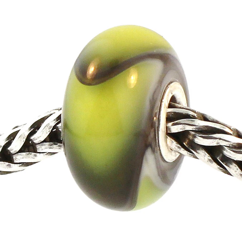 Authentic Trollbeads 61320 Green Armadillo Glass Bead