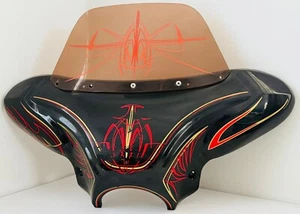 Vintage Motorcycle Front Fairing Batwing Windshield Custom Harley Decals READ - Picture 1 of 24