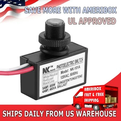 Photoelectric Photocell Dusk to Dawn Button Flush Mount Photo Control Eye Switch - Image 1 of 4