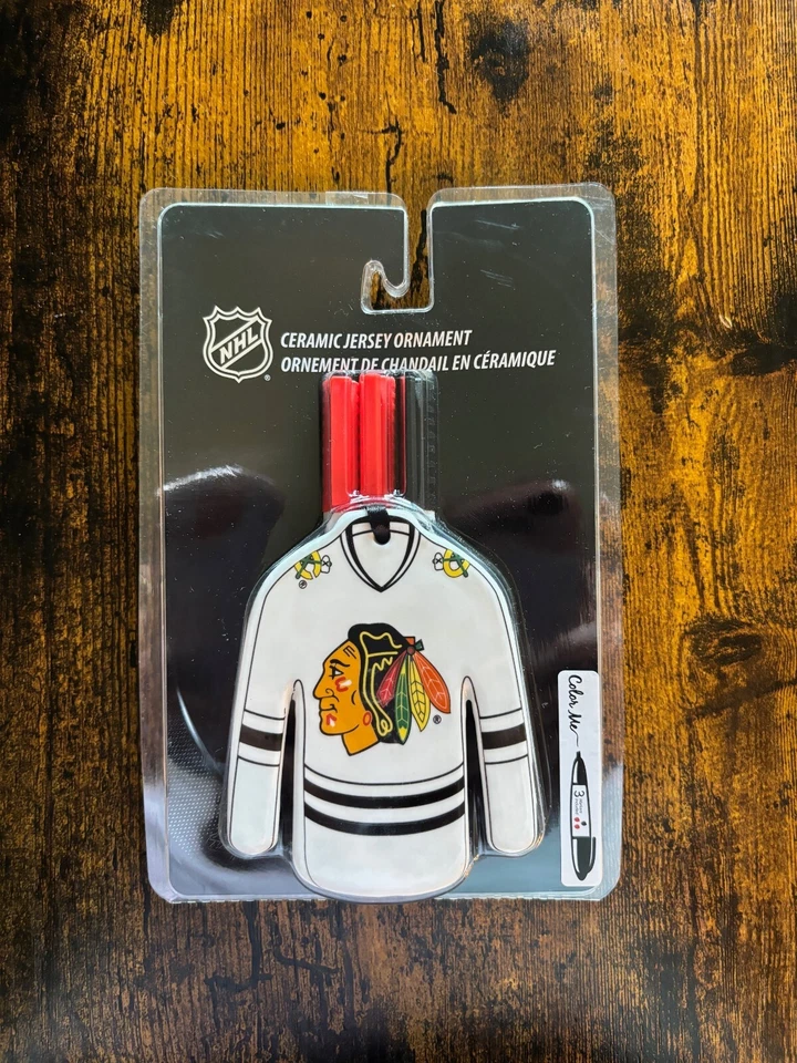 Chicago Blackhawks Just Add Color Ceramic Jersey Ornament NHL Team Sports