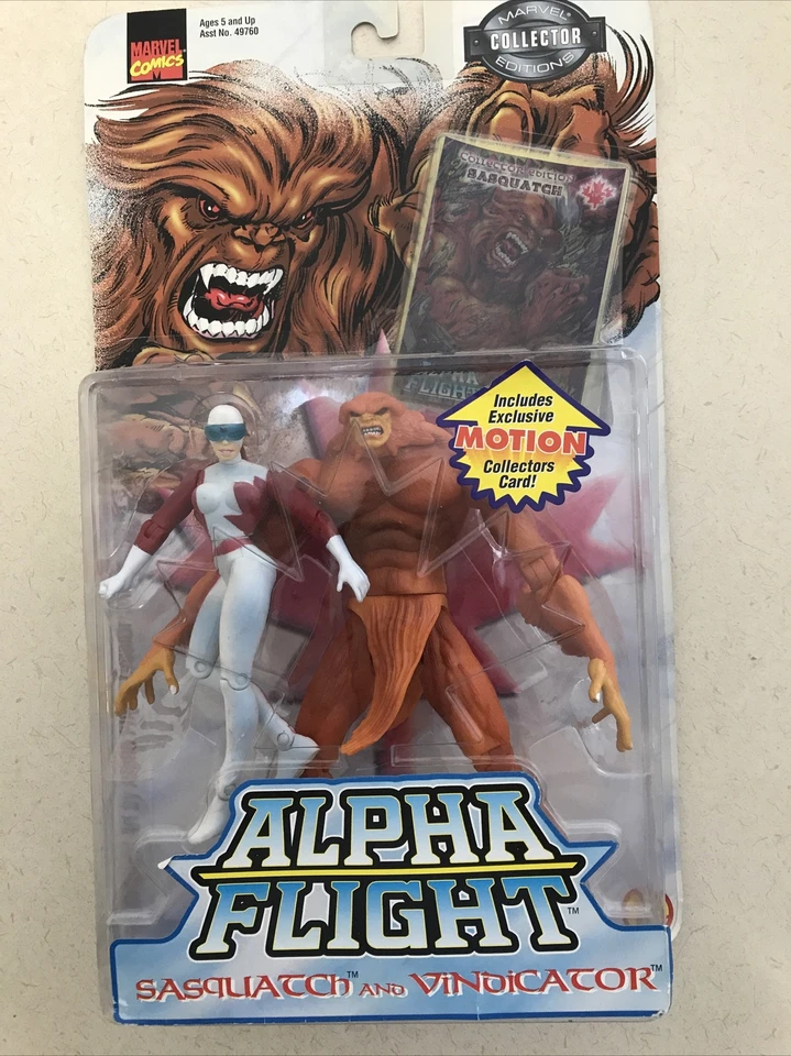 Toy Biz Marvel Alpha Flight Sasquatch & Vindicator 1999 Loose w/Hologram Card