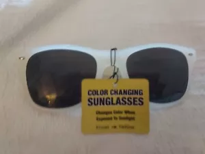 Sunglasses COLOR CHANGE Frost White To Yellow Tag UV Noblevines Shades Cool - Picture 1 of 4