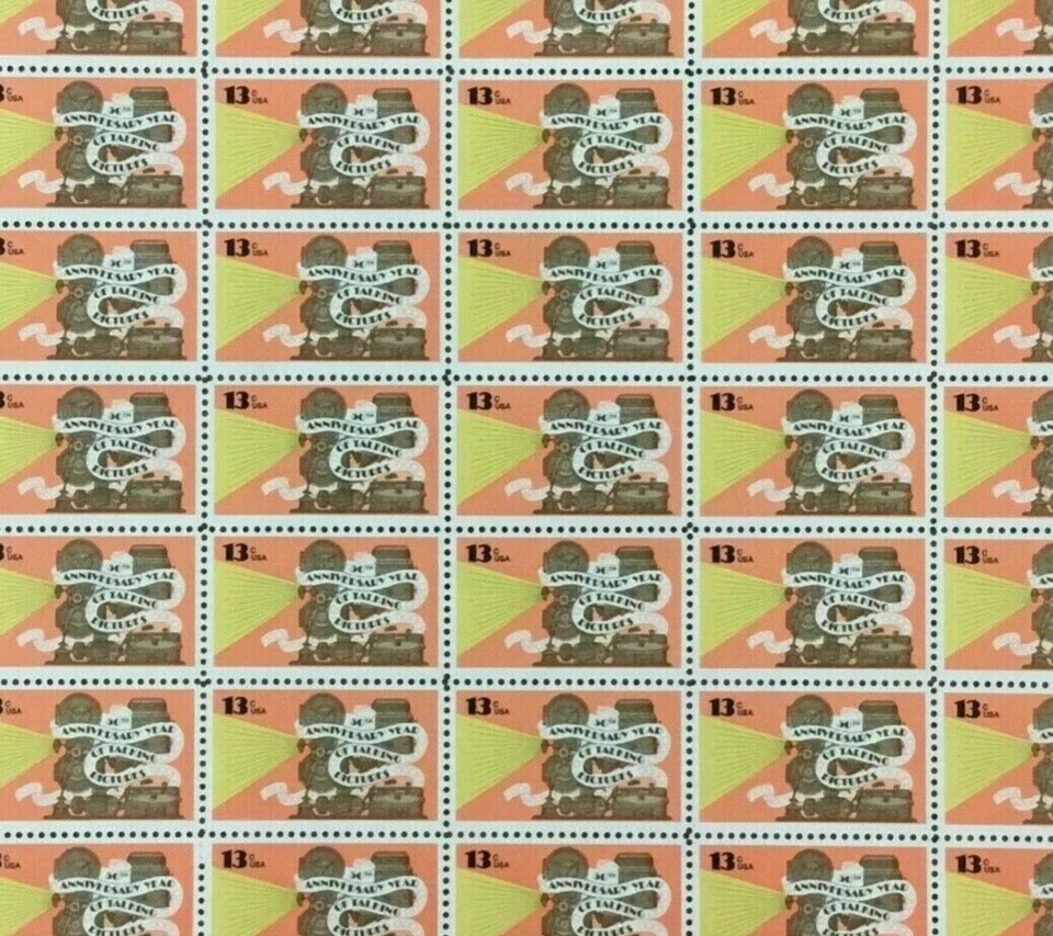 #1727 Talking Pictures 50th Anniversary 13 cent full mint sheet of 50 MNH OG - Image 1 of 1