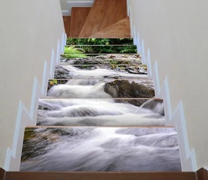 3D Creek View G027 Stair Risers Decoration Photo Mural Vinyl Decal Wallpaper E - Picture 1 of 6
