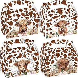 Party Food Boxes Highland Cow Loot Lunch Meal Childrens Kids Birthday Scotland - Picture 1 of 6