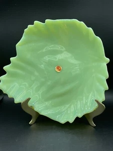 Yalos Casa Murano Kunstglas opalisierend hellgrün Blatt 10,75x10" - Bild 1 von 10