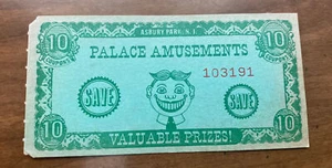 VINTAGE Palace Amusements Asbury Park NJ 10 Point Coupon Prize Ticket TILLY!!!! - Picture 1 of 2