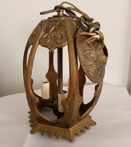 19th Century Fixture - Antique Spanish Cast Bronze Pendant Light Cover