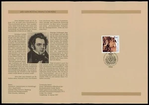 GERMANY FOLDER 1997/01 MUSIC COMPOSER FRANZ SCHUBERT - Bild 1 von 4