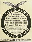 ALLCOCK'S PFLASTER gegen Rheuma und Lendenschmerzen Reklame Inserat Werbung 1903