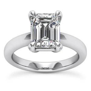 Solitaire 1.47Ct H VVS1 Lab Grown Emerald Cut Diamond Engagement Ring White Gold - Picture 1 of 3