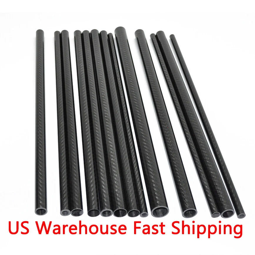 3k Carbon Fiber Tube OD 10 11 12 14 15 16 19 20 22 - 25 27-35mm x 500mm US - Image 1 of 4