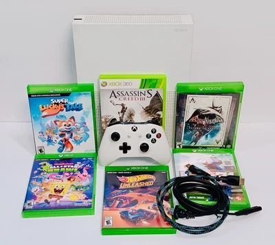 Consola Microsoft Xbox One S 500GB Blanca, 1 Mando, Cables, Mando a Distancia, 6 Juegos!! Foto 1 de 4