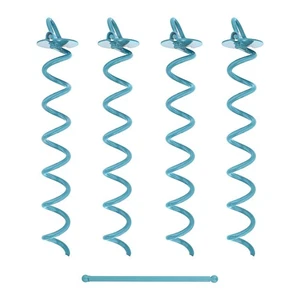 Ground Anchors Screw in 4 Pack - 16 Inch Sky Blue Spiral Dog Leash Ground Anc... - Picture 1 of 6