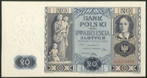 Poland, Bank Polski, 20 zlotych, 11-11-1936, (Pick 77), UNC - Picture 1 of 2