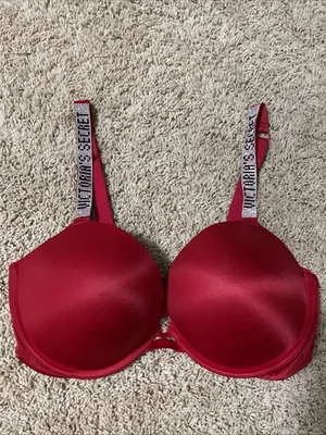 Victoria's Secret Shine Strap Red Bombshell Very Sexy Push-Up Bra 36DD - Image 1 of 4