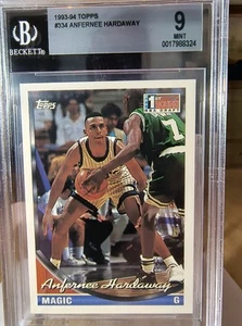 1993-94 Topps #334 Anfernee Hardaway RC BGS 9 - Imagen 1 de 4
