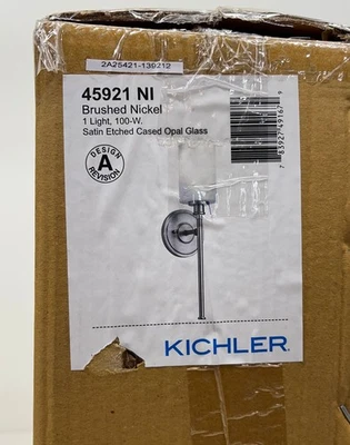 Kichler Joelson 5 in. 1-Light Brushed Nickel Wall Sconce Satin Etched Opal Shade - Image 1 of 2