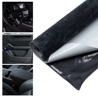 Suede Fabric Sheet Peel & Stick Car Interior Door Panel Trim Dash 20x30 50x150cm - Image 1 of 4