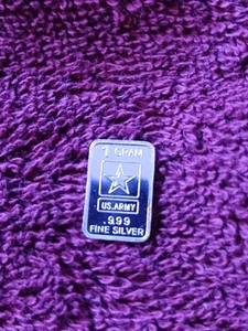 1 Gram Silver Bar Army Design - Picture 1 of 2