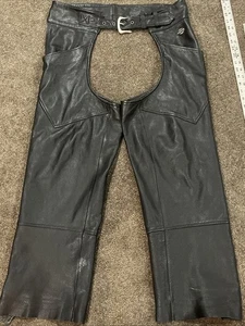 Harley Davidson Leather Chaps RN103819/CA03402 Size L Read - Foto 1 di 12