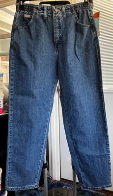 NUEVO CON ETIQUETAS TALLA 8P AZUL LEE JEANS CREMALLERA 5 BOLSILLOS LADO RELAJADO ELÁSTICO PIERNA CÓNICA #GS02 Foto 1 de 4