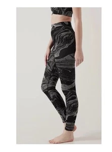 Leggings donna Athleta piccoli Aurora brillanti stretti nero marmo argento senza cuciture - Foto 1 di 8