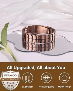 Feraco Kupferarmband für Herren 3x Stärke, Magnetfeldtherapie Armband Kupfer Schmuck - Bild 1 von 6