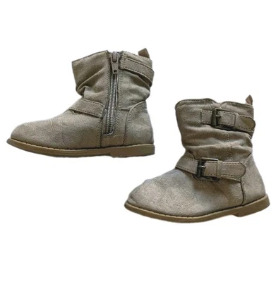 Старый темно-синий ребенка ясельного возраста девочек высоты верхний ботинки молнии ботинок искусственной замши желтовато-коричневый серый коричневый 6 - Изображение 1 из 4